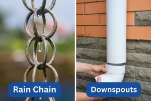Rain Chains vs. Downspouts